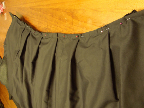 Sew the lining onto the skirt