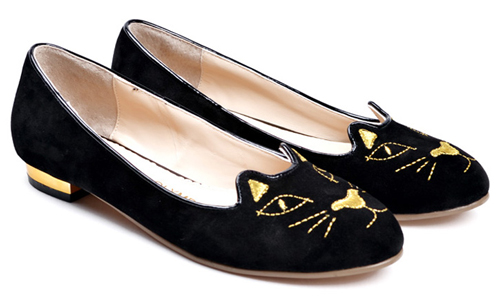 Genuine Leather Charlotte Olympia Kitty Flat fakes