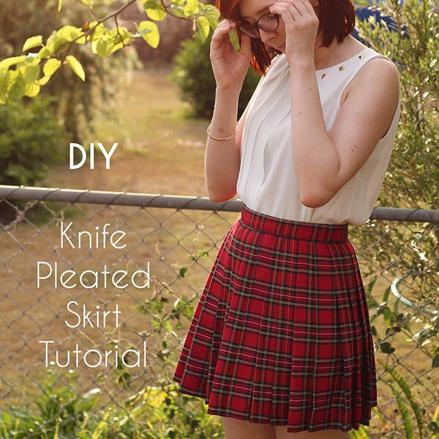 DIY Knife Pleated Skirt Tutorial